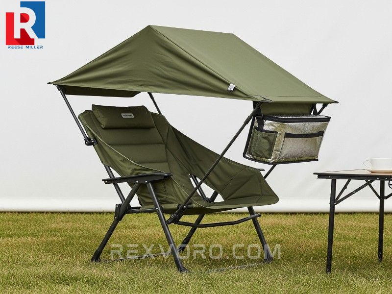 a-feature-rich-camping-beach-chair-with-an-adjustable-canopy-and-insulated-cooler-pocket-for-optimal-sun-protection-and-convenience