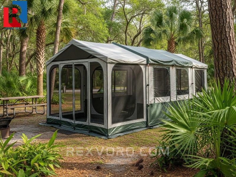 a-highly-recommended-instant-cabin-tent-featuring-a-screen-room-and-excellent-ventilation-categorized-as-the-best-tent-for-florida-camping-for-large-families