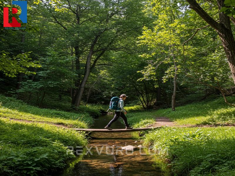 a-hiker-crossing-a-small-clear-stream-on-a-well-maintained-regional-greenway-system-near-a-metropolitan-area-highlighting-accessible-urban-edge-backpacking-near-me-
