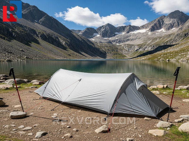 a-modern-trekking-pole-tent-2-person-model-pitched-by-an-alpine-lake-a-top-contender-for-the-best-2-person-ultralight-tent
