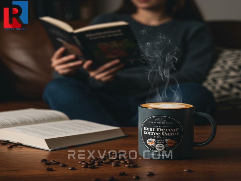 a-person-reads-on-a-couch-in-dim-light-with-a-steaming-mug-of-decaf-coffee-beside-them