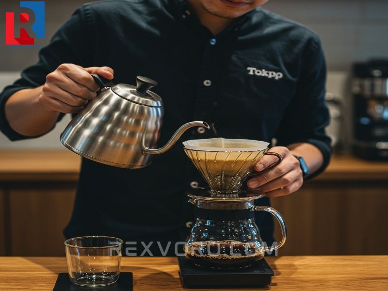 a-skilled-brewer-carefully-executes-a-pour-over-coffee-using-a-gooseneck-kettle-and-v60-brewer