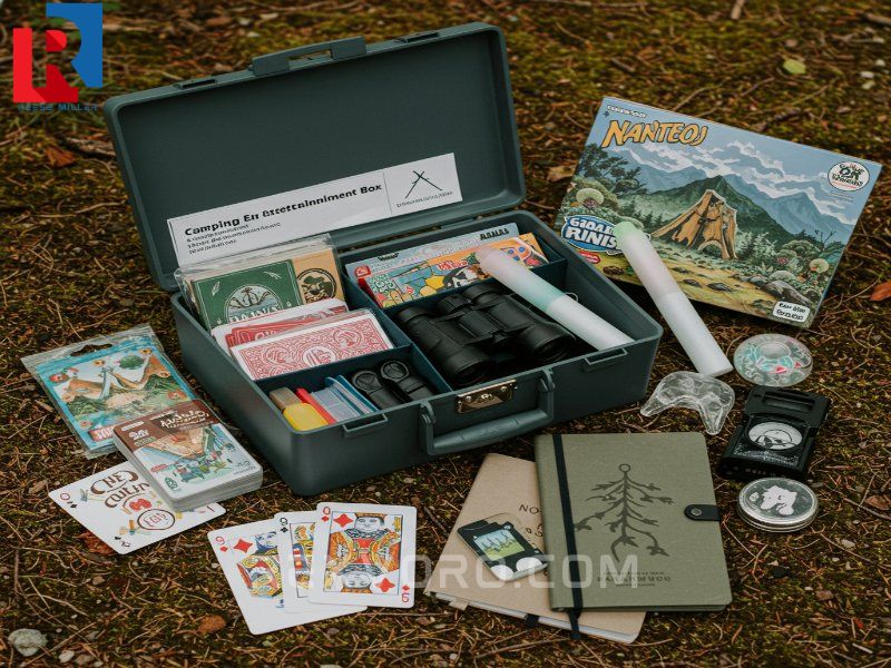 a-well-stocked-camping-entertainment-box-containing-diverse-fun-things-to-bring-camping-including-cards-and-binoculars-ready-for-campground-activities