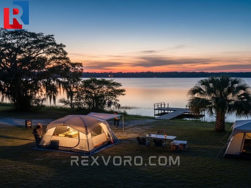 beautiful-sunset-view-over-a-florida-campsite-showing-a-successful-setup-using-the-best-tent-for-florida-camping-ready-for-a-comfortable-night