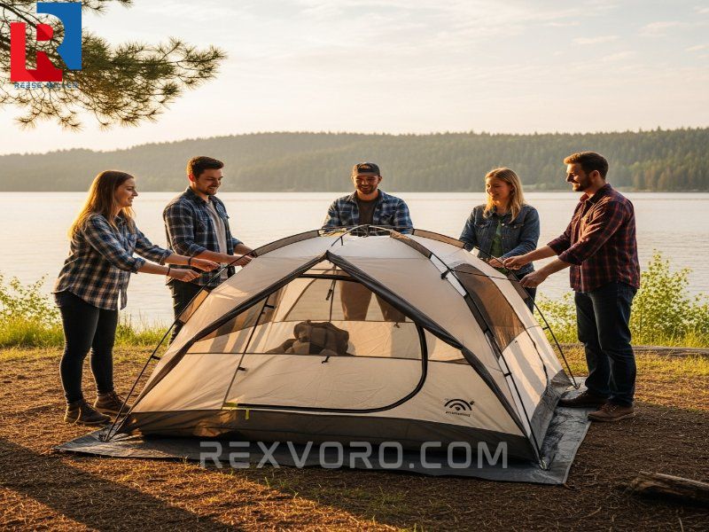 campers-setting-up-a-durable-dome-4-man-tent-highlighting-the-ease-of-assembly-for-a-4-person-camping-tent