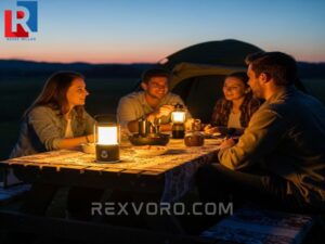 campsite-at-dusk-with-friends-cooking-a-bright-led-lantern-illuminates-the-picnic-table