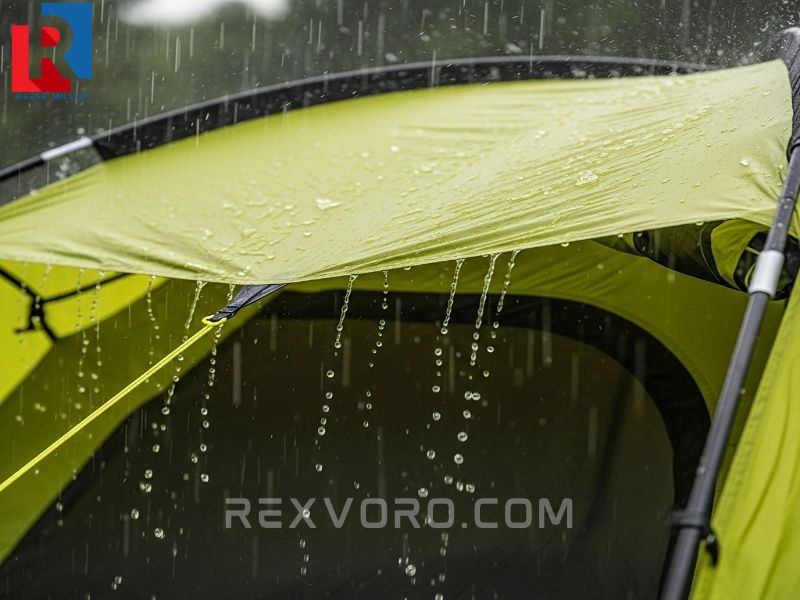 close-up-of-a-durable-waterproof-rainfly-on-a-best-rated-8-person-tent-demonstrating-excellent-weatherproofing