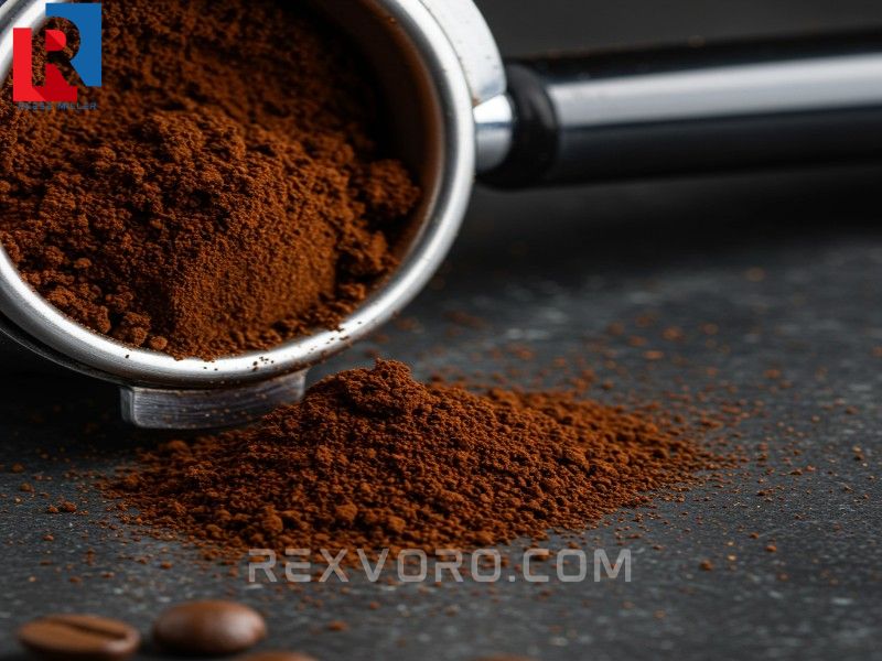 close-up-of-poorly-ground-coffee-large-chunks-and-excessive-fines-next-to-a-portafilter