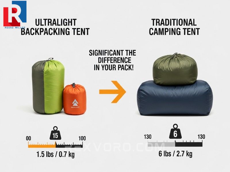 comparison-of-packed-weight-of-a-lightweight-2-man-hiking-tent-versus-a-standard-tent