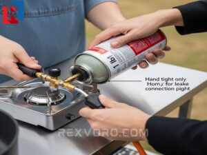 conectando-un-tanque-de-propano-de-1-lb-a-una-estufa-de-2-quemadores-apretando-solo-a-mano-y-comprobando-fugas