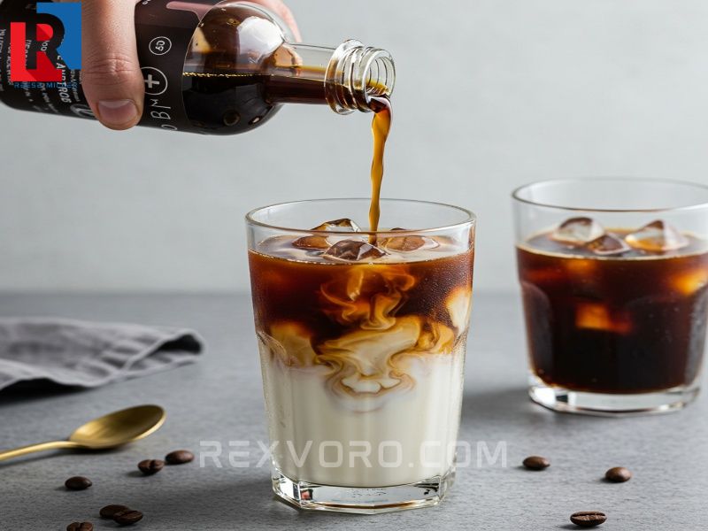 dark-coffee-concentrate-pours-from-a-sleek-bottle-into-a-tall-glass-of-ice-and-milk-creating-swirls