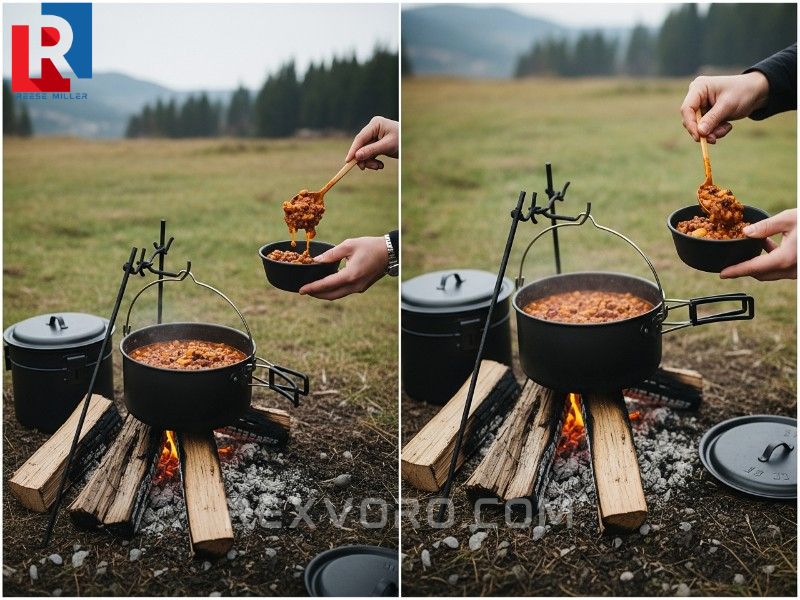 delicious-meal-being-served-from-a-complete-campfire-cooking-kit-showcasing-the-rewards-of-using-the-best-camping-cookware-for-open-fire