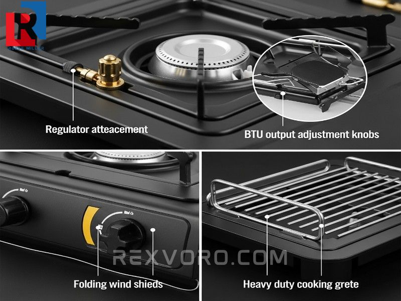 diagrama-de-estufa-de-propano-de-2-quemadores-regulador-perillas-de-ajuste-de-btu-parabrisas-y-rejilla