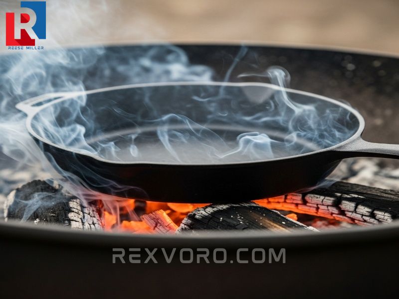 durable-cast-iron-skillet-being-used-directly-over-campfire-coals-demonstrating-traditional-outdoor-cooking-and-the-best-pans-for-camping