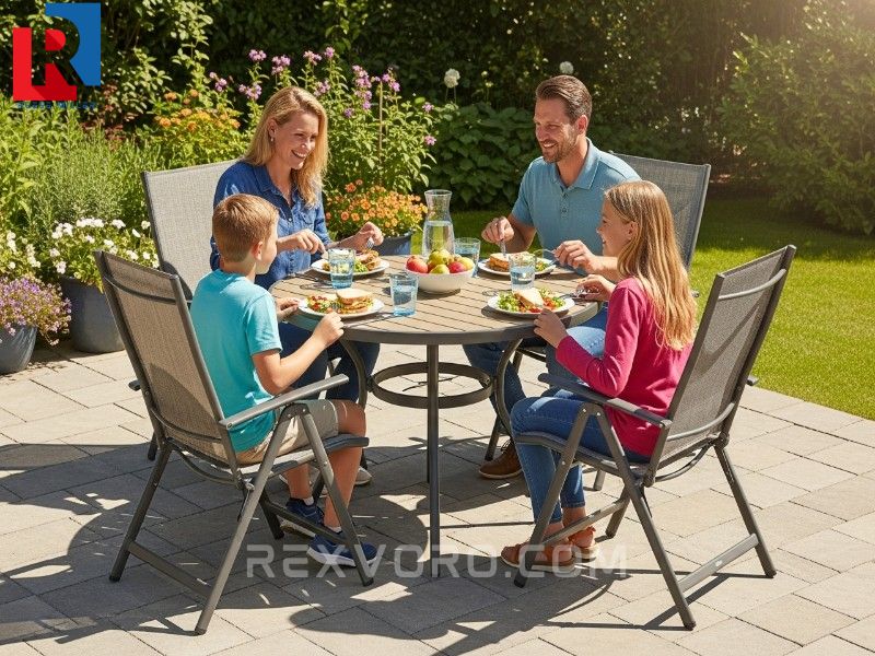 family-enjoying-lunch-using-an-outdoor-folding-chairs-set-of-4-for-practical-patio-dining