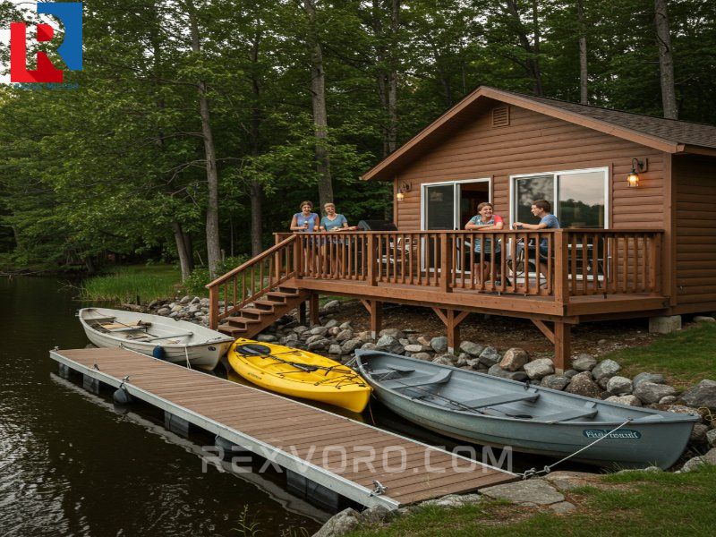 family-grilling-on-a-lake-house-deck-during-summer-overlooking-kayaks-and-a-fishing-boat-at-the-dock