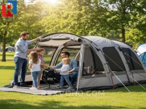 family-setting-up-a-large-quick-pitch-cabin-blackout-camping-tent-highlighting-ease-of-use