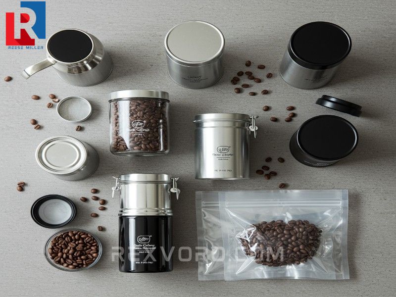 flat-lay-showing-airtight-canisters-and-bags-for-storing-fresh-coffee-beans