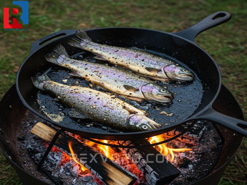 freshly-caught-fish-sizzling-in-a-cast-iron-skillet-over-a-campfire