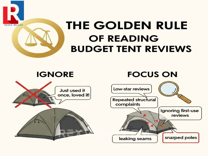 grafico-sobre-la-regla-de-oro-para-leer-resenas-de-tiendas-de-campana-ignorar-el-primer-uso-y-buscar-costuras-con-fugas-y-postes-rotos