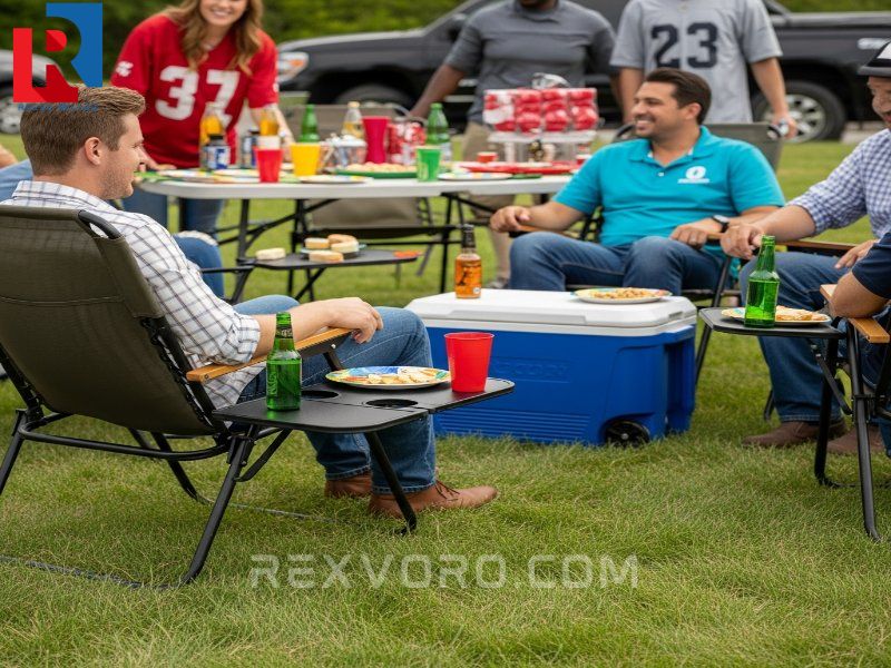 group-tailgating-sitting-in-cooler-chairs-with-built-in-side-tables-for-drinks-and-food