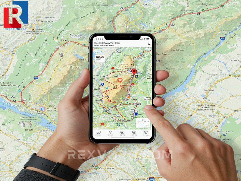 hand-pointing-at-a-hiking-trail-map-displayed-on-a-smartphone-screen