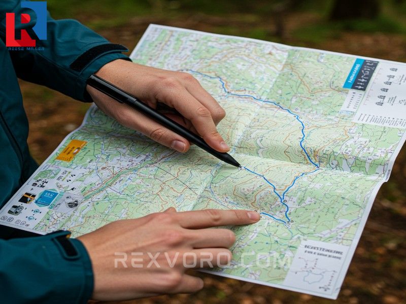 hands-tracing-a-route-on-a-colorful-paper-topographical-map