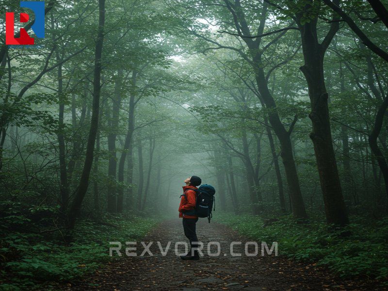 hiker-practicing-shinrin-yoku-on-beautiful-forest-hiking-trails-near-me-enjoying-the-mental-and-physical-wellness-benefits
