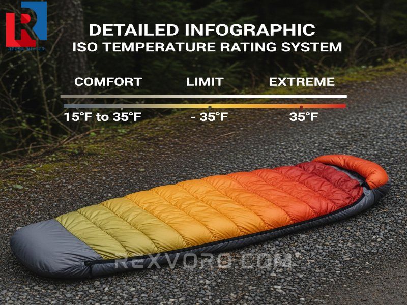 infografia-de-la-clasificacion-de-temperatura-iso-de-un-saco-de-dormir-tipo-momia-de-3-estaciones