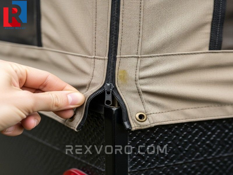 inspeccion-detallada-de-las-costuras-y-lona-de-una-tienda-de-remolque-coleman-usada-buscando-moho-y-desgarros