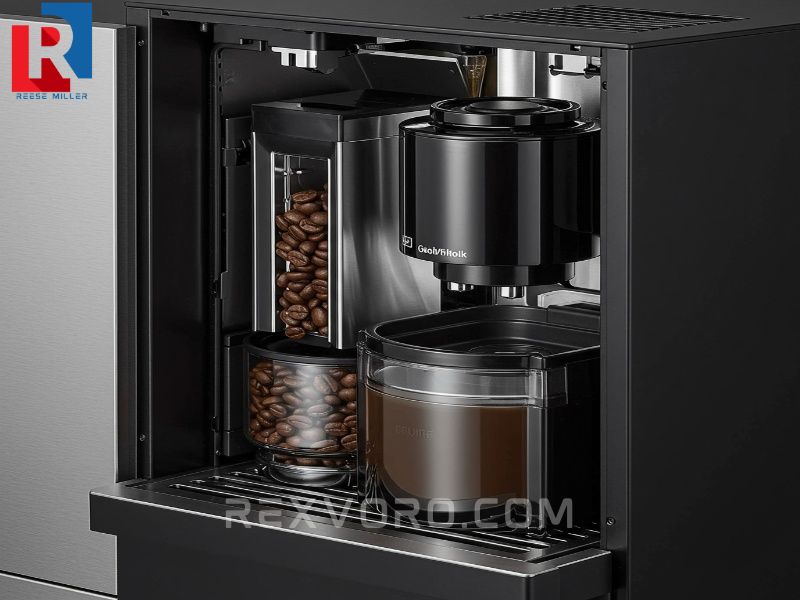internal-view-of-a-high-capacity-integrated-built-in-coffee-machine-demonstrating-the-ceramic-burr-grinder-and-bean-hopper