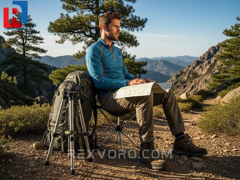 lightweight-tripod-collapsible-camp-stool-providing-essential-rest-for-a-hiker-on-a-scenic-mountain-trail