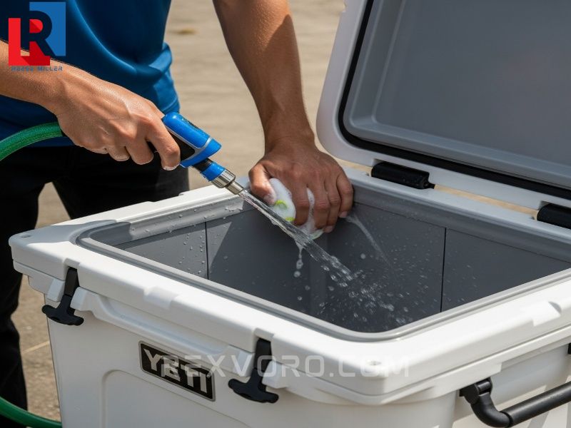 limpieza-y-mantenimiento-de-un-refrigerador-yeti-tundra-de-50-cuartos-con-manguera-y-jabon