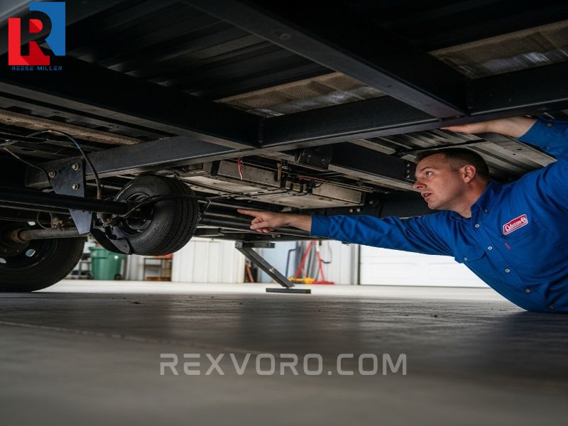 mecanico-inspeccionando-el-chasis-y-eje-de-una-caravana-coleman-senalando-oxido-superficial