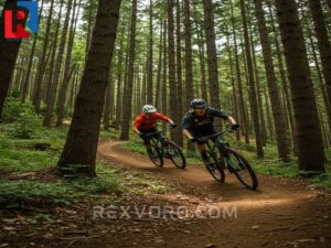 mountain-biker-on-a-technical-winding-single-track-trail-through-a-dense-forest