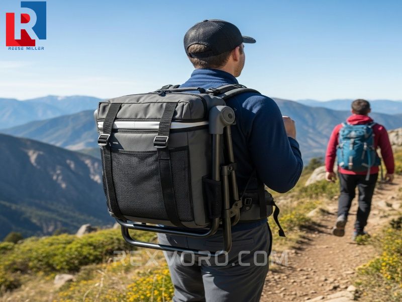 persona-caminando-por-un-sendero-con-una-mochila-nevera-plegable-con-silla-incorporada