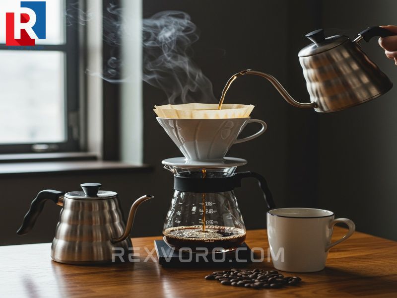 pour-over-coffee-setup-with-a-paper-filter-demonstrating-the-preferred-brewing-method-for-minimizing-cholesterol-raising-diterpenes-in-the-most-healthy-coffee