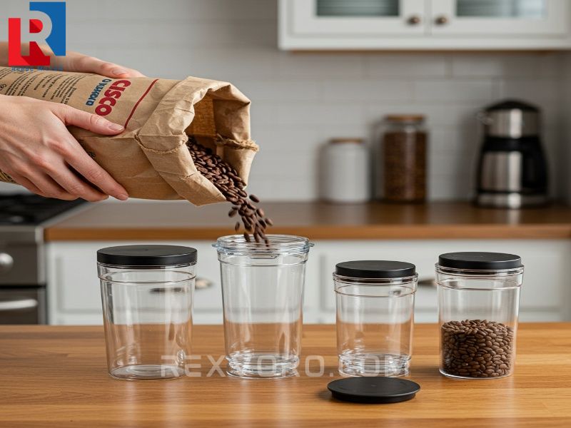 pouring-whole-coffee-beans-from-a-bulk-bag-into-airtight-storage-canisters-on-a-counter