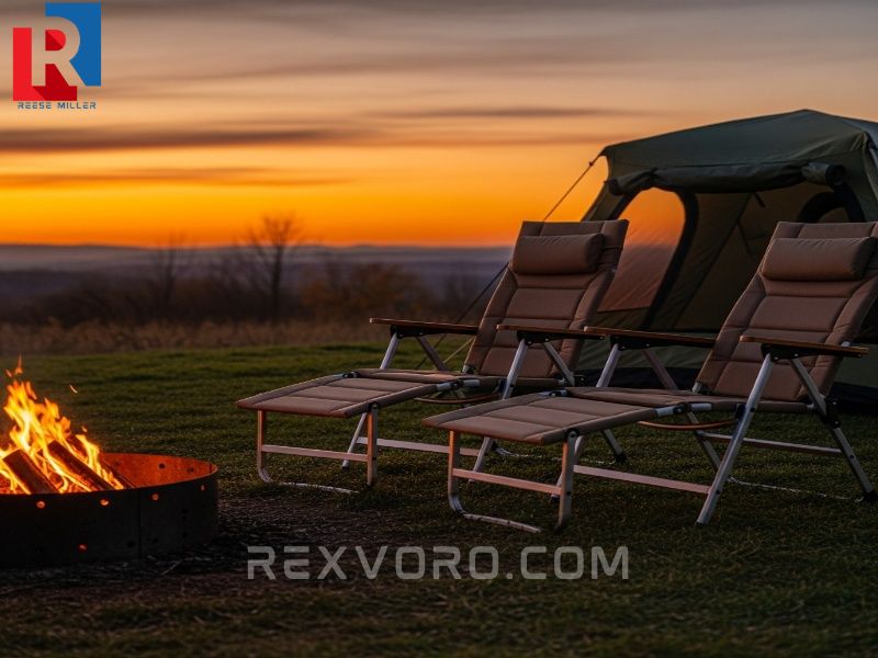 premium-camping-chair-and-footstool-setup-beside-a-campfire-at-sunset-illustrating-ultimate-outdoor-relaxation