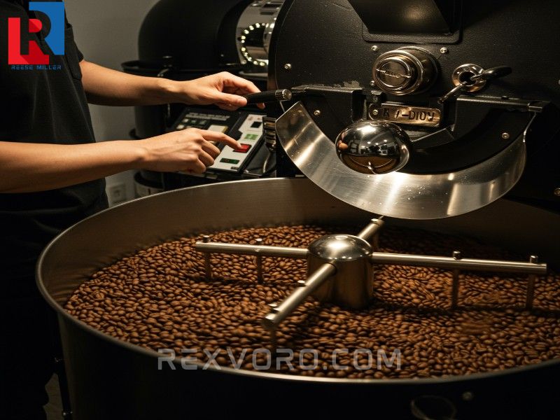 professional-coffee-roaster-monitoring-medium-roast-beans-spinning-in-a-large-drum-machine