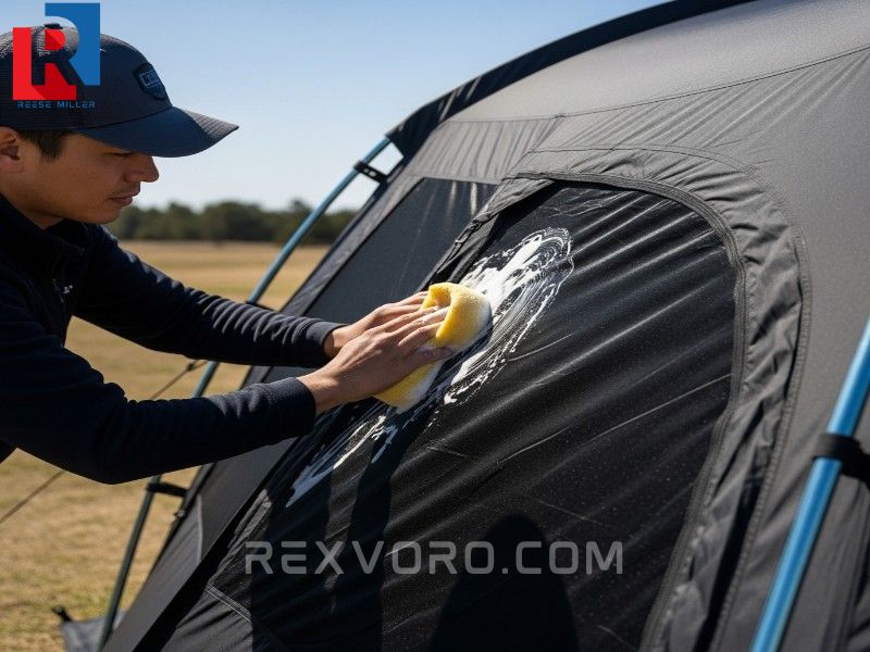 proper-maintenance-and-cleaning-of-a-blackout-camping-tent-using-mild-soap