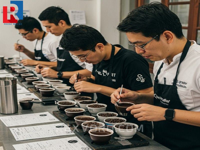 q-graders-evaluando-sistematicamente-muestras-de-cafe-tostado-en-un-laboratorio-de-catacion-profesional