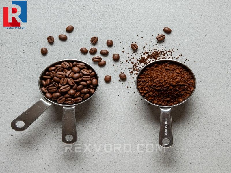 scoops-of-dark-roast-whole-coffee-beans-and-coarsely-ground-coffee