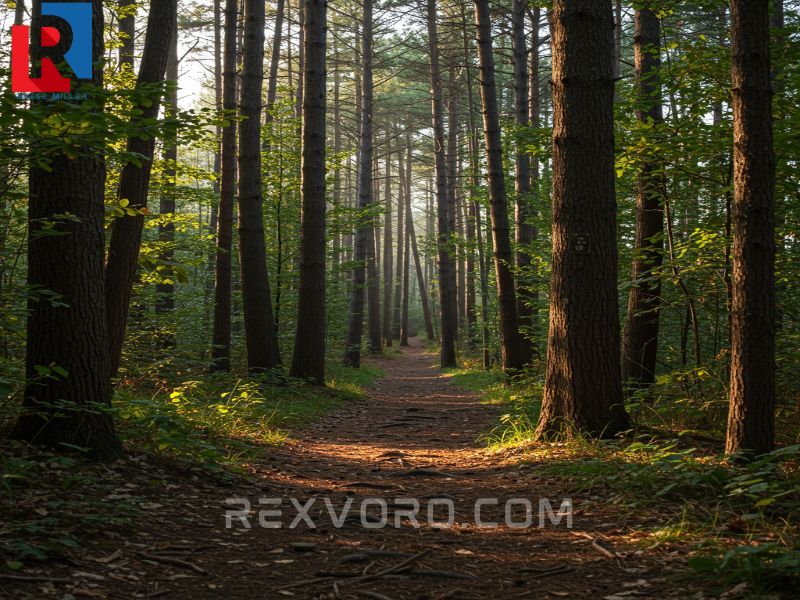 secluded-nature-trail-winding-through-tall-trees-in-soft-afternoon-light