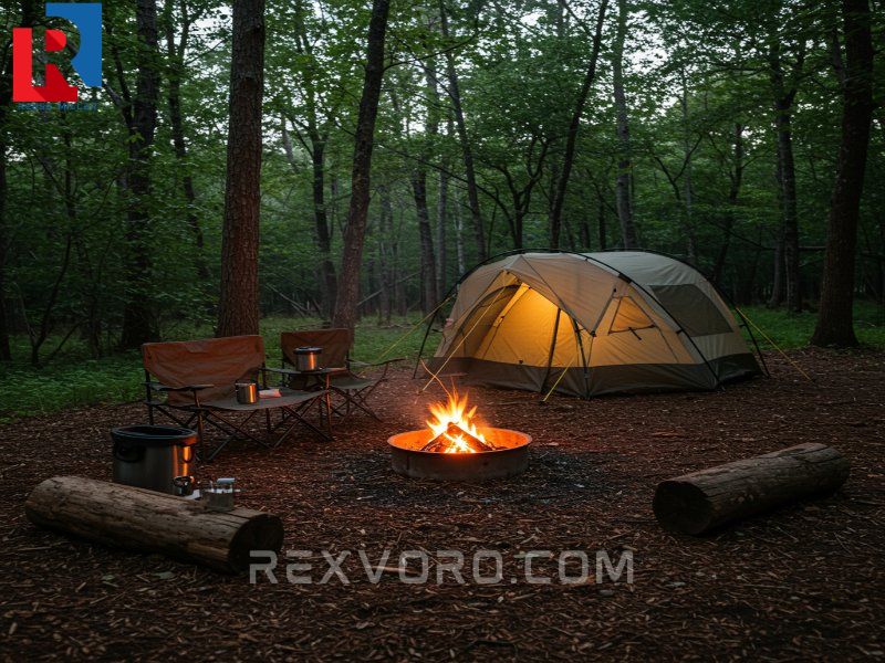 serene-forest-campsite-at-dusk-with-a-campfire-burning-in-a-designated-ring