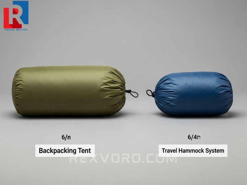 size-comparison-of-portable-lightweight-travel-hammock-system-versus-traditional-tent