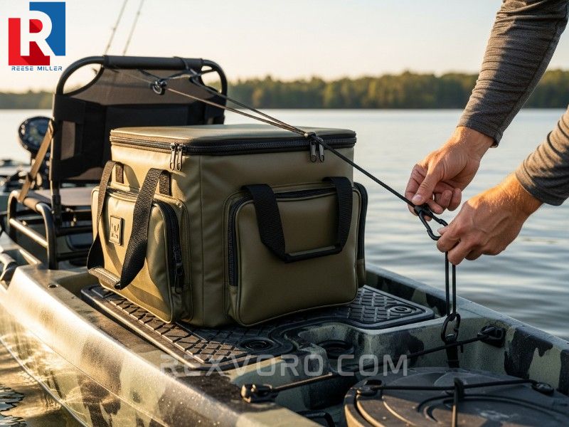 soft-sided-best-fishing-cooler-strapped-to-a-kayak-for-portable-and-lightweight-ice-retention
