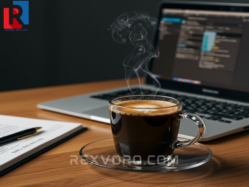 steaming-cup-of-strong-black-coffee-on-a-wooden-desk-next-to-a-laptop