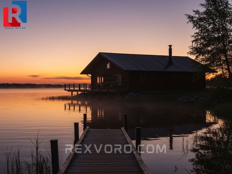 sunset-silhouette-of-a-cabin-and-dock-over-a-misty-lake