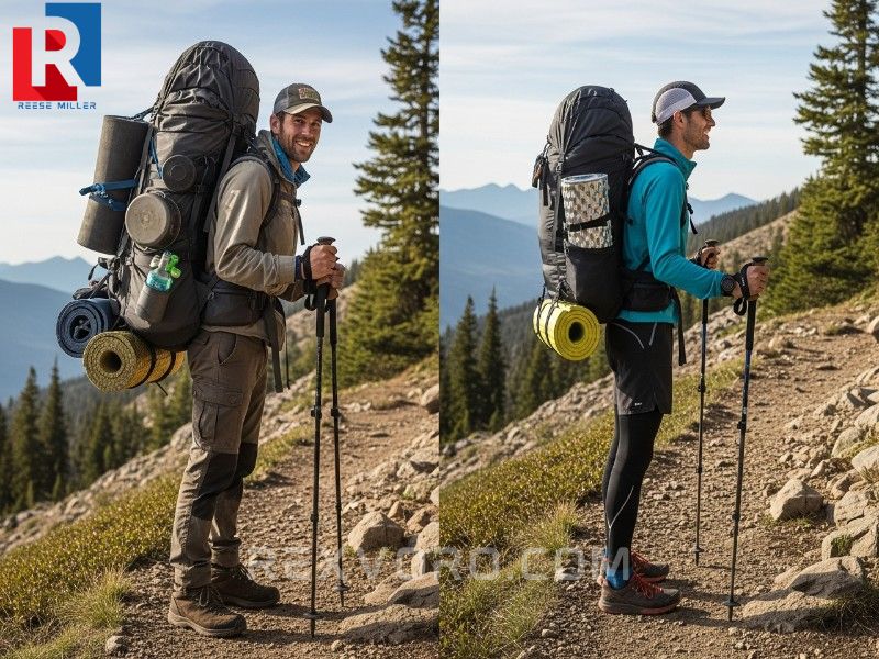 visual-comparison-of-heavy-traditional-gear-vs-minimalist-ultralight-backpacking-equipment-showing-the-value-of-high-cost-low-weight-gear